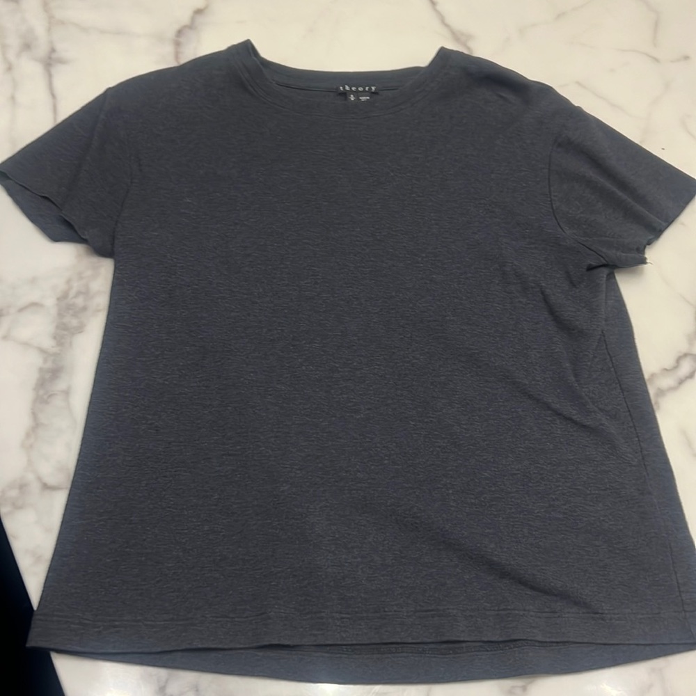 Theory 100% Pima cotton charcoal grey T-shirt